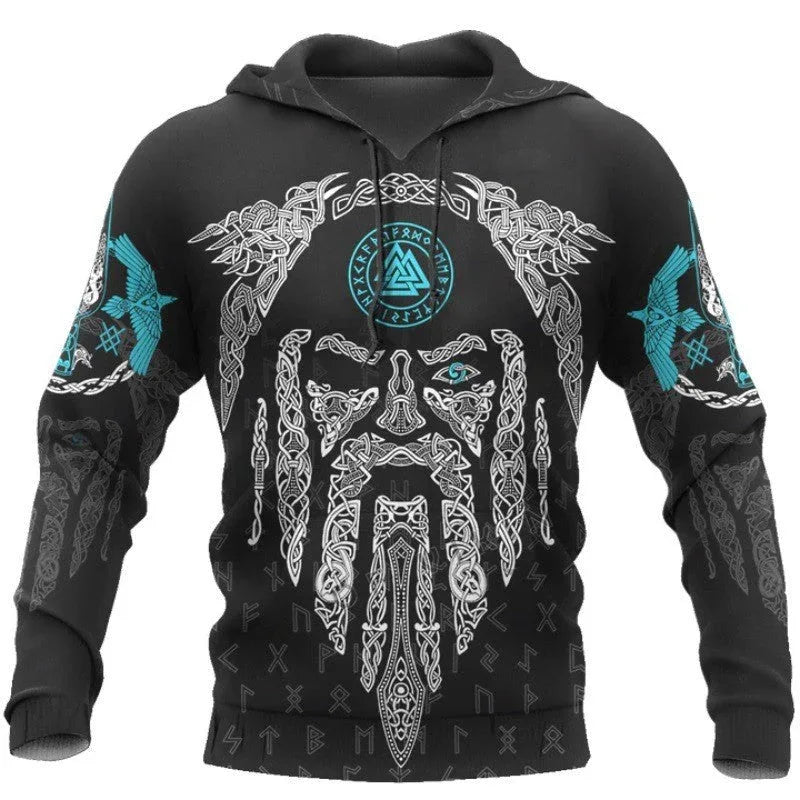 3D Digital Nordische Wikinger Design Bedruckte Hoodies