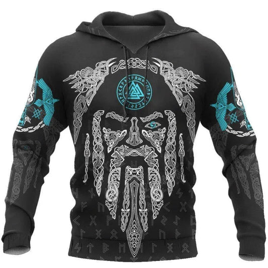 3D Digital Nordische Wikinger Design Bedruckte Hoodies