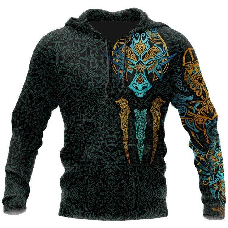 3D Digital Nordische Wikinger Design Bedruckte Hoodies