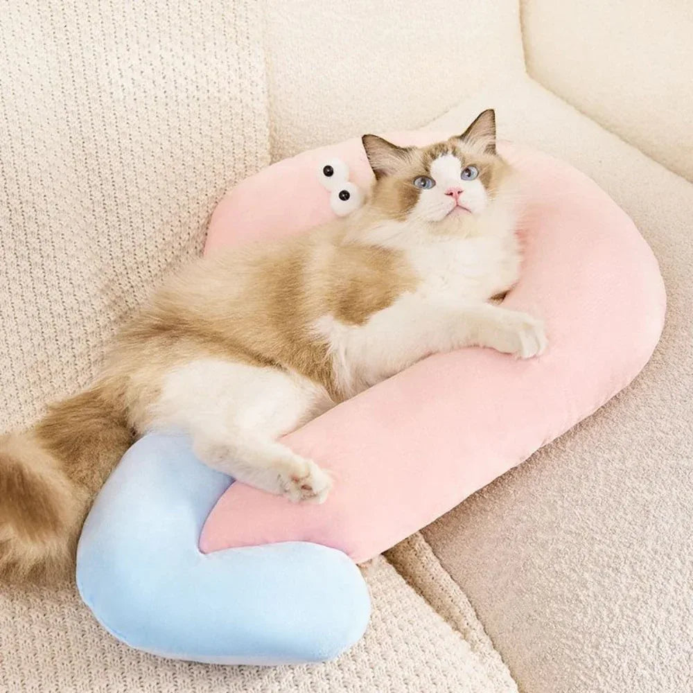Süße Katzenaugen-Kissen-Tier-Nackenstütze, Schlafkissen für alle Jahreszeiten, Katzen- und Hundezubehör, Haustierbedarf