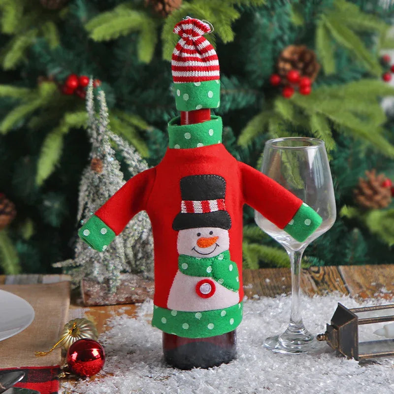 Home Fashion Schlichte Weihnachtliche Flaschenhüllen Dekorationen Feiertagsornamente