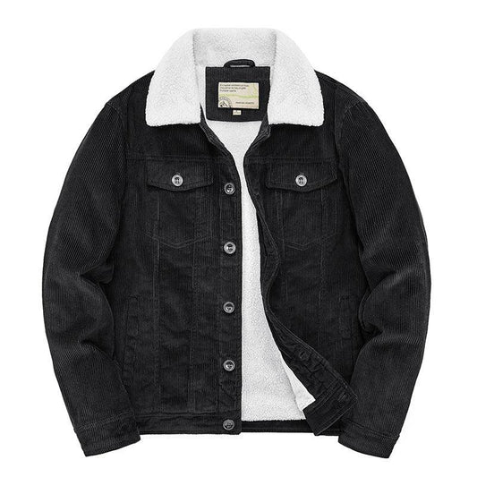 Herren-Kurzjacke, Fleece-gefüttert, wattierter Baumwollmantel