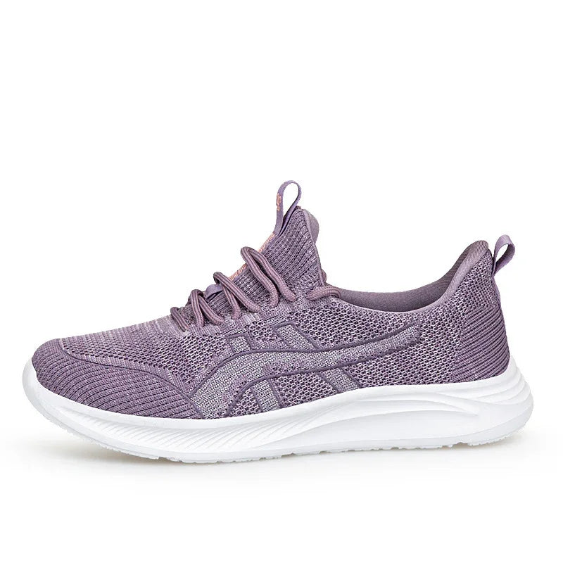 Fly-Knit Sneaker mit weicher Sohle, rutschfeste Damen-Laufschuhe