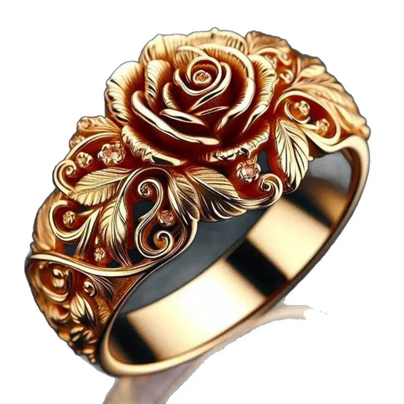 Damen Ring Metall Rose