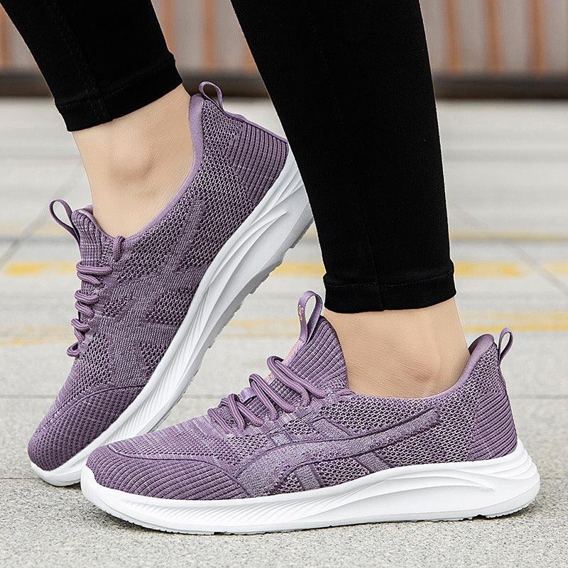 Fly-Knit Sneaker mit weicher Sohle, rutschfeste Damen-Laufschuhe