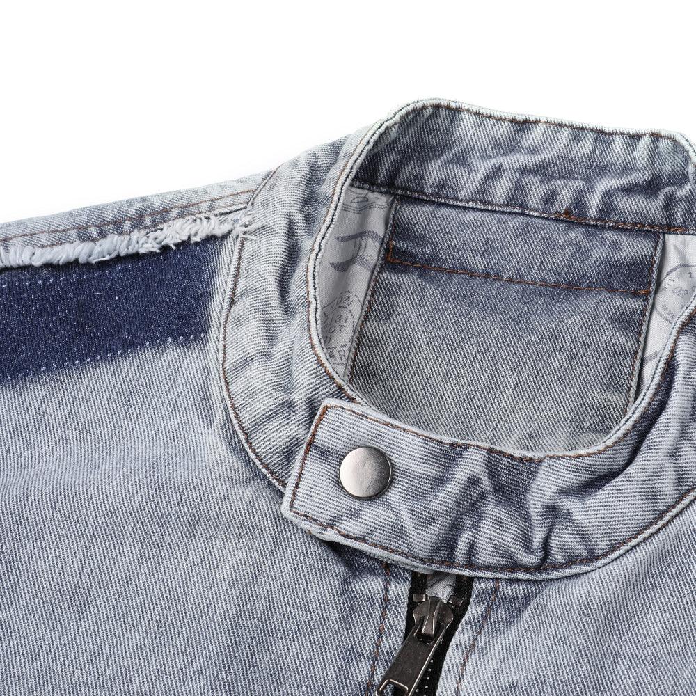 Herren Retro Denim Patchwork Jacke