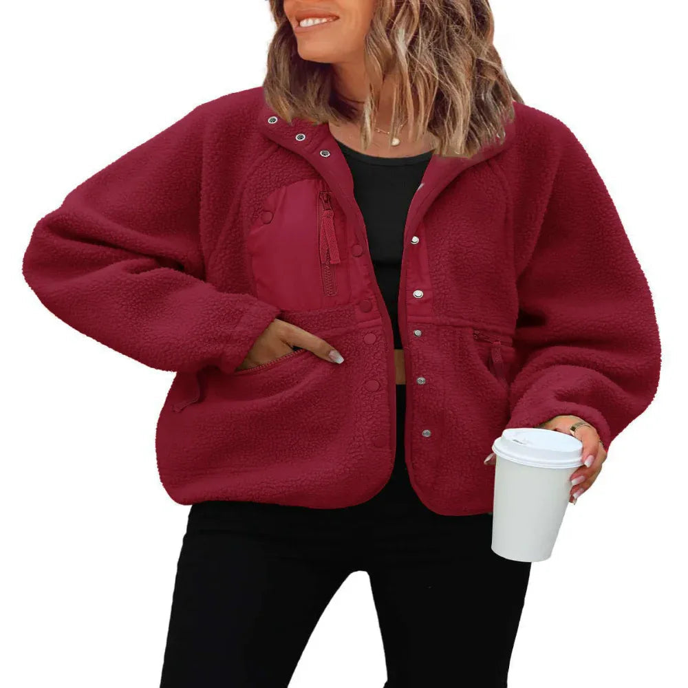 Damen Polarfleece Sport- und Freizeit-Sweaterjacke Top
