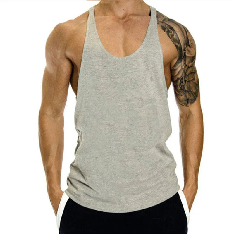 Gym Lockere Freizeit Muskel Sportweste Herren I-Form Tank Top Atmungsaktives ärmelloses T-Shirt