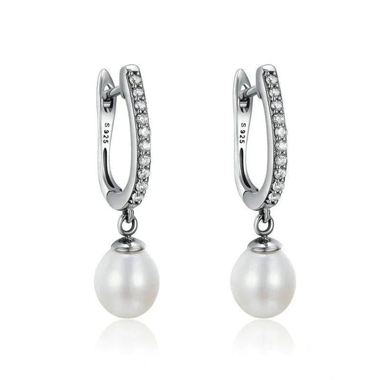 Strassperle, personalisierte Ohrstecker aus Sterlingsilber S925 für Damen