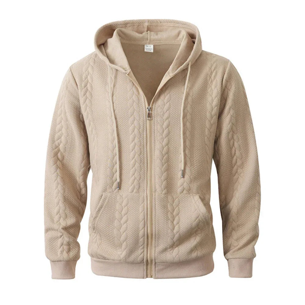 Sudadera casual con capucha, deportiva, de color liso y estampada para hombre