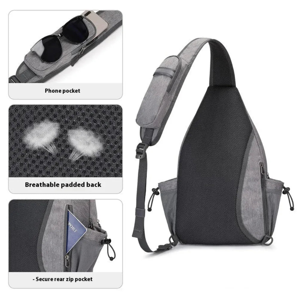 Oxford-Stoff Brusttasche für Herren und Damen, Crossbody-Tasche für Erwachsene mit großer Kapazität, Tennisschlägertasche