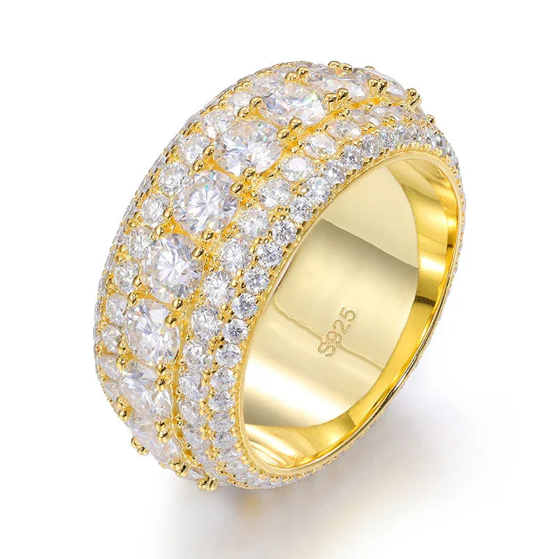 S925 Sterling-Silber Unisex Moissanit-Ring