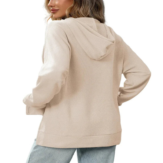 Bequemer Strickpullover Langarm-Kapuzenpulli