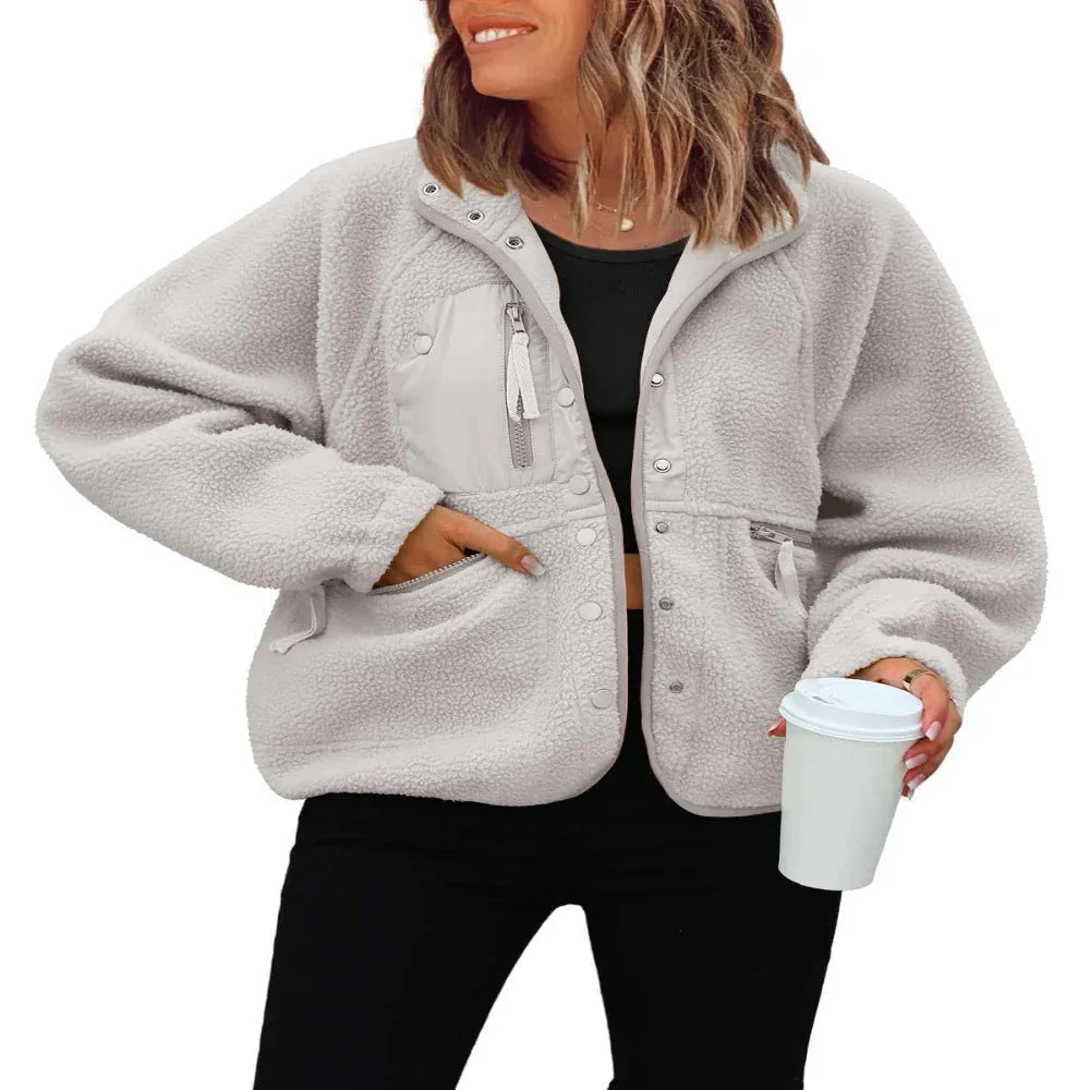 Damen Polarfleece Sport- und Freizeit-Sweaterjacke Top