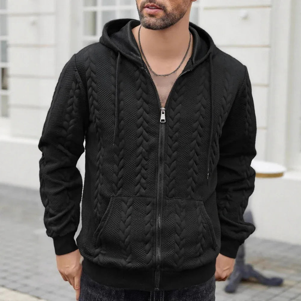 Sudadera casual con capucha, deportiva, de color liso y estampada para hombre