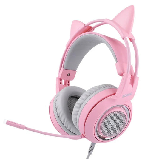 G951 Gaming Headset USB 7.1 Virtueller Surround Sound LED Katzenohren Kopfhörer