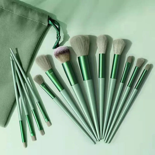 13 weiche Make-up-Pinsel & Aufbewahrungsbeutel aus Stoff