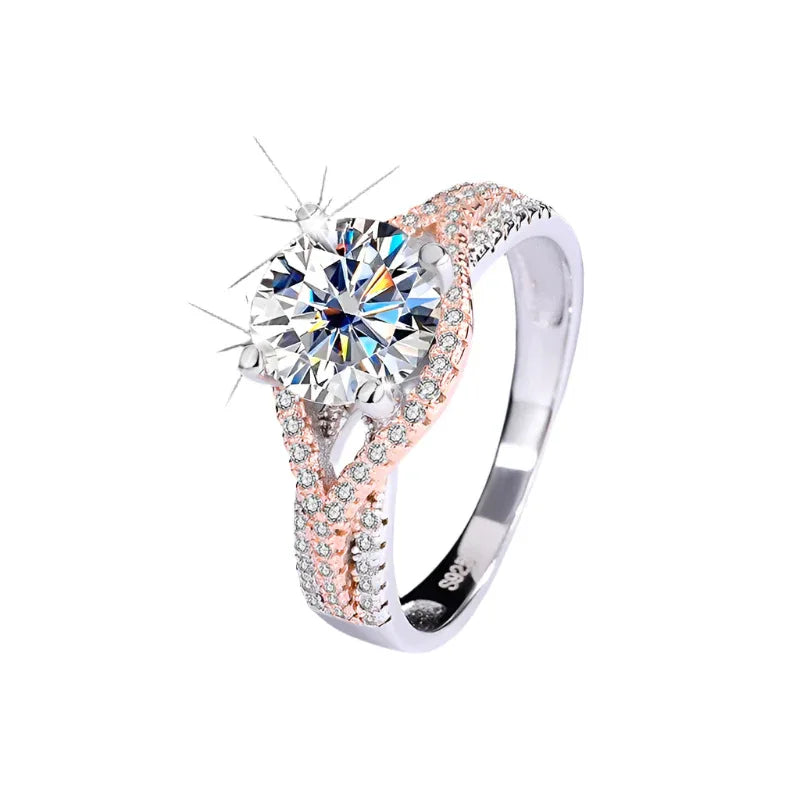 Moissanite Damen Diamant Silberring