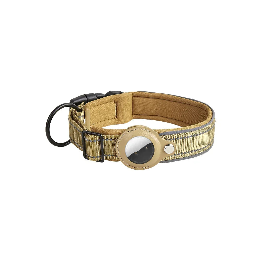 AirTag Lederetui Nylon Hund Katze Haustier Anti-Verlust Ortungsgerät Halsband
