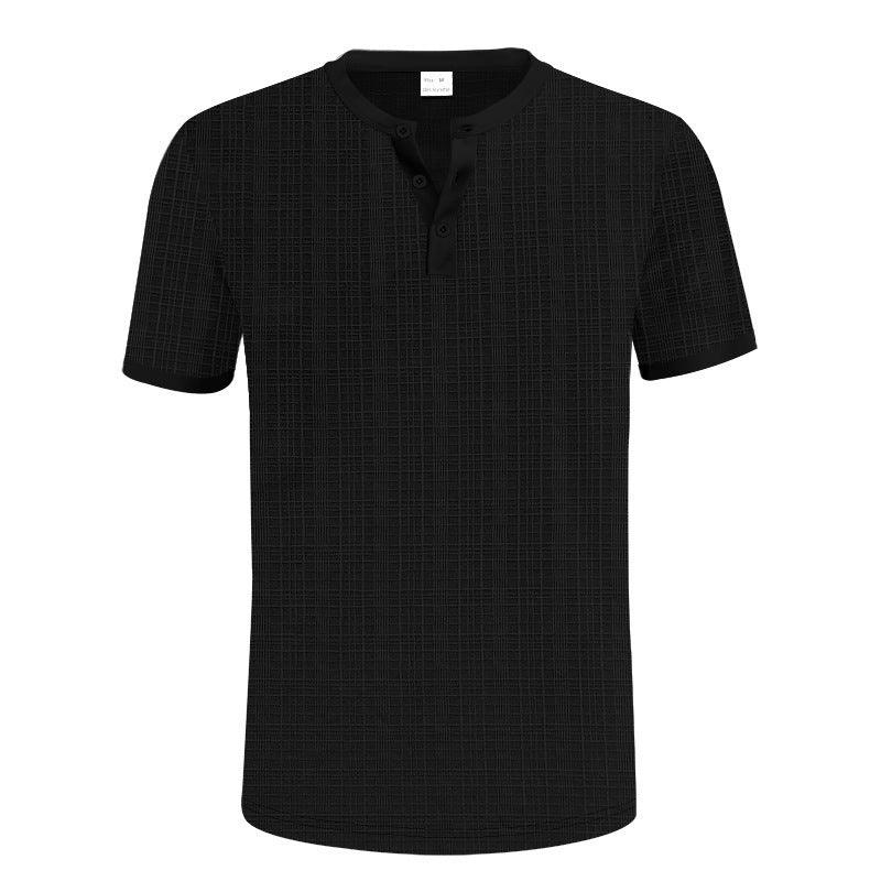 Atmungsaktives Freizeit-Henley-Shirt für Herren mit Knöpfen