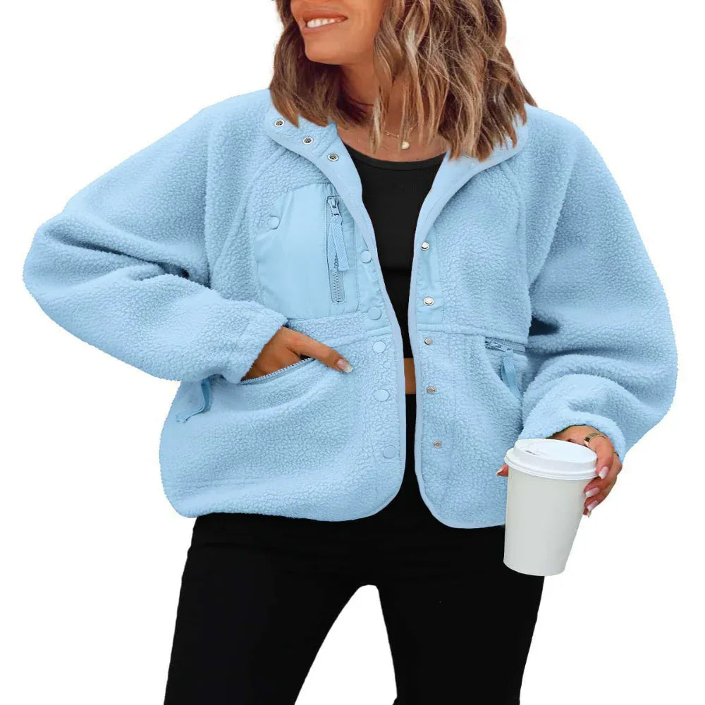 Damen Polarfleece Sport- und Freizeit-Sweaterjacke Top