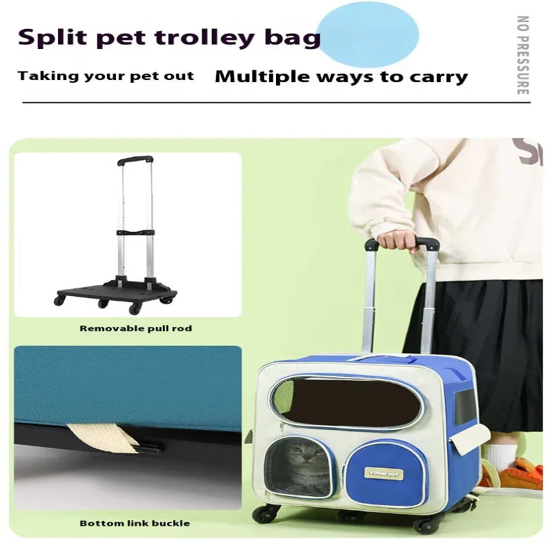Bequemer Rucksack-Ausflugs-Haustier-Trolley-Tasche für Katzen und Hunde