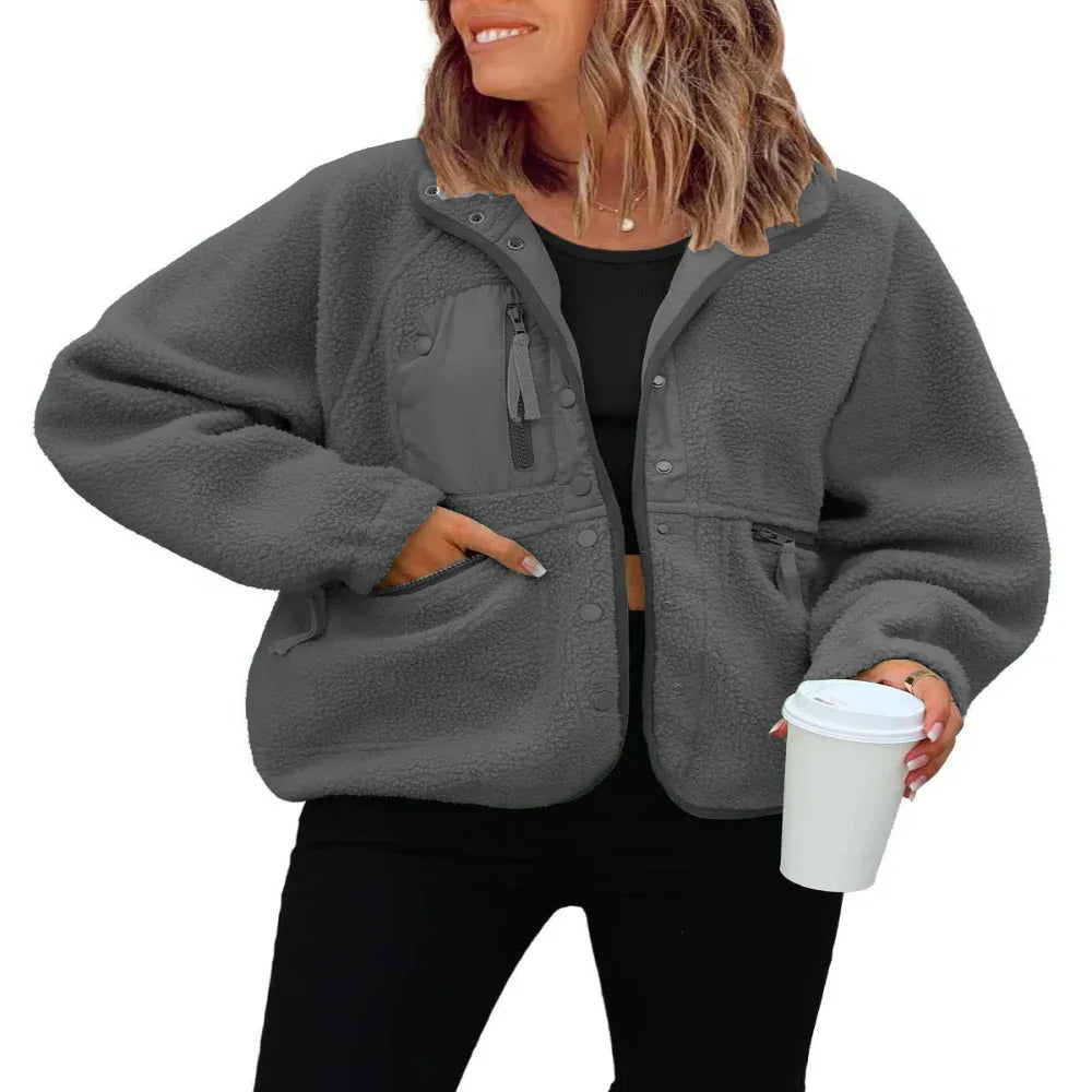 Damen Polarfleece Sport- und Freizeit-Sweaterjacke Top