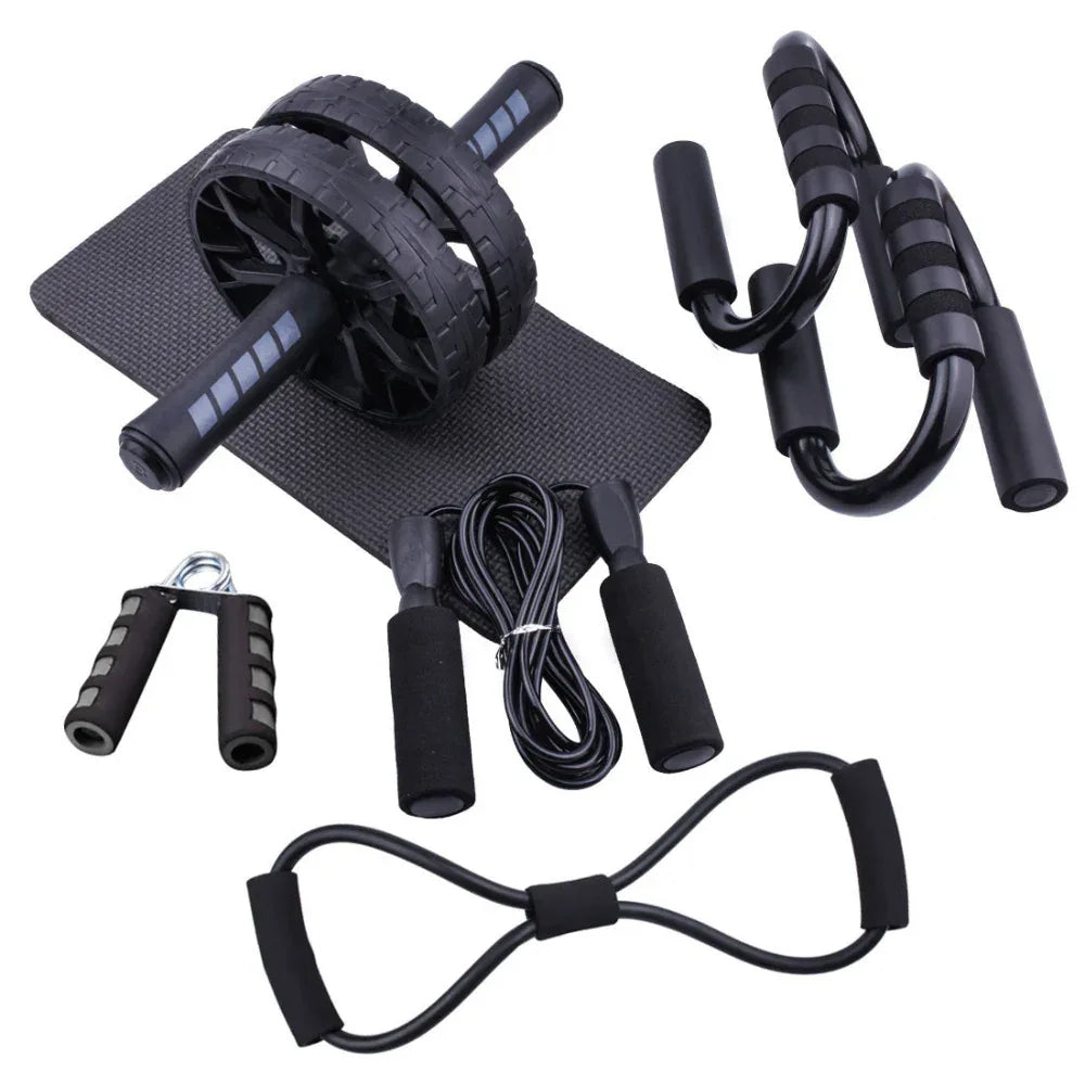 Multifunktionales Bauchmuskelrad-Siebenteiliges Fitness-Workout-Set für zu Hause