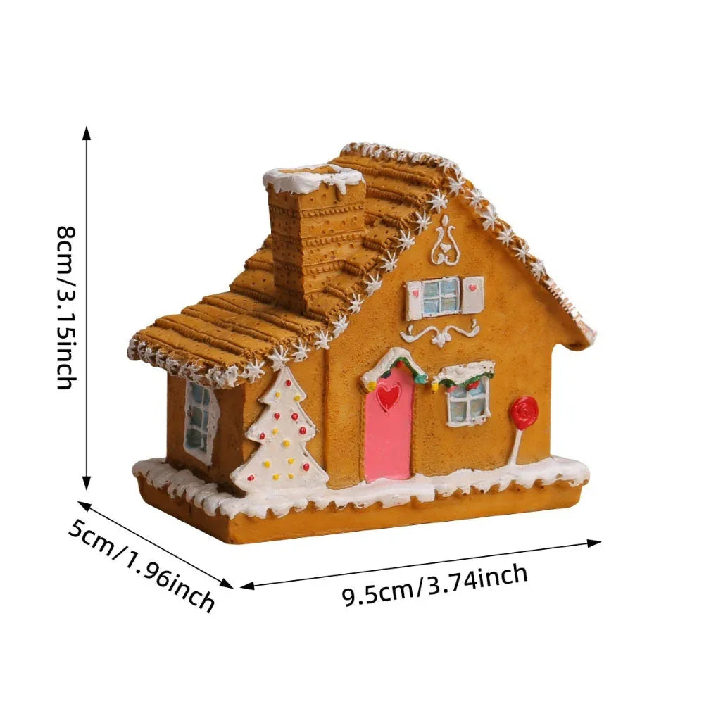 Weihnachts-Miniaturhaus, Mikro-Landschaft, leuchtendes Haus, Einrichtungsgegenstände, Ornamente