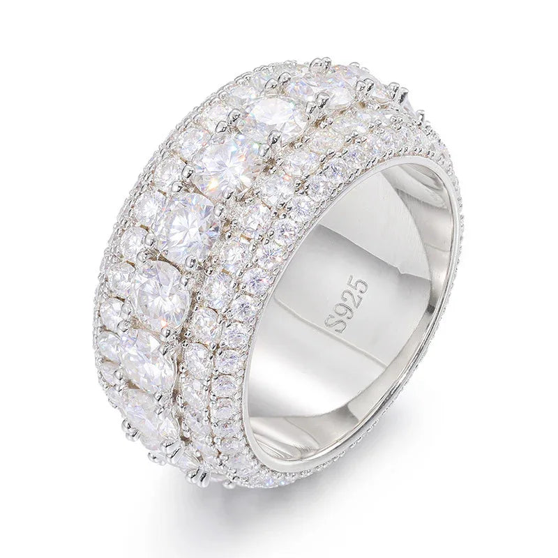 S925 Sterling-Silber Unisex Moissanit-Ring