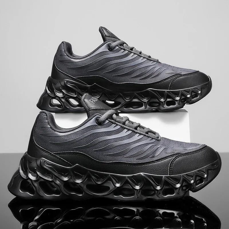 Herren-Schnür-Sneaker mit dicker Sohle, vulkanisierte Outdoor-Indoor-Laufschuhe