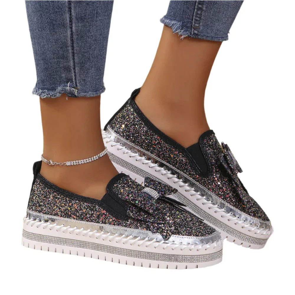 Strassbesetzte Schuhe Loafers für Damen