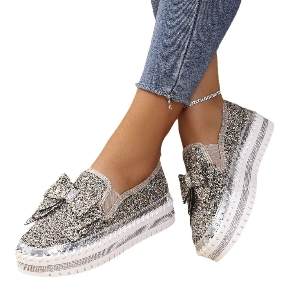 Strassbesetzte Schuhe Loafers für Damen