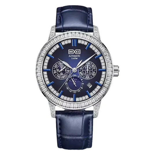 Elegante mechanische Herrenuhr mit Diamantlünette