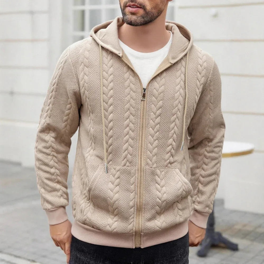 Sudadera casual con capucha, deportiva, de color liso y estampada para hombre