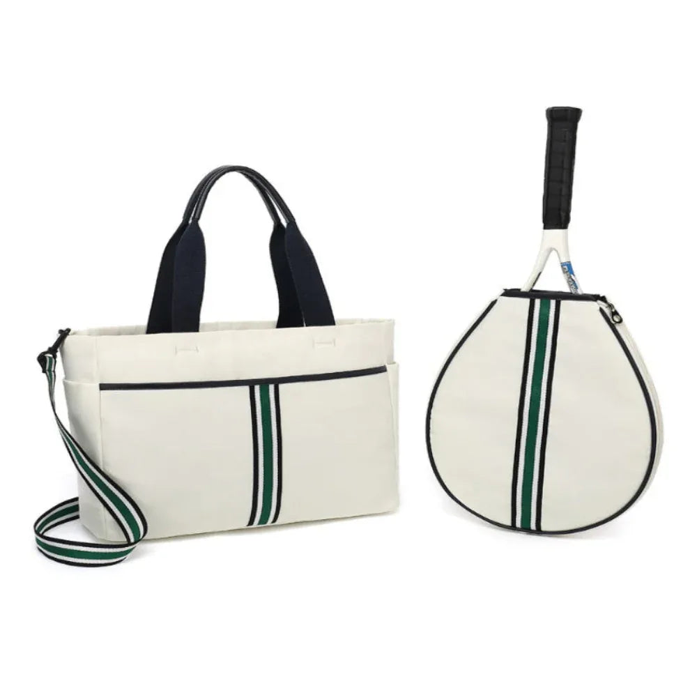 Gestrickte Canvas-Streifen Mode Unisex Sport Strand Portable Umhänge Tennis Tasche