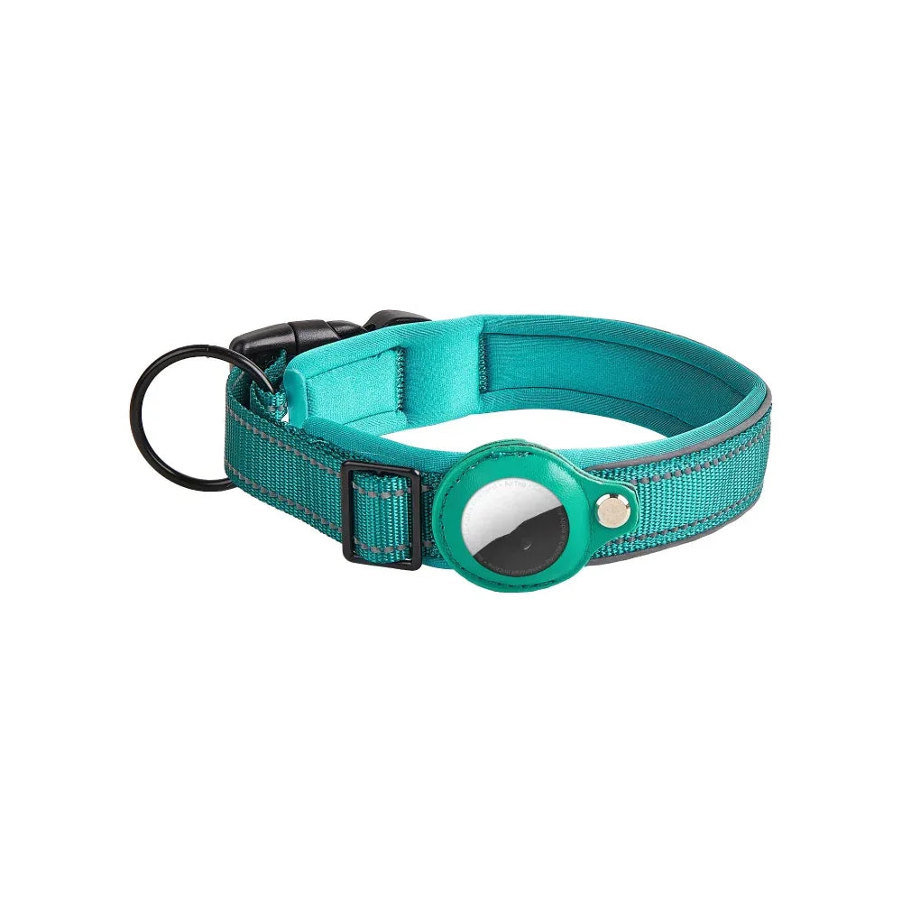 AirTag Lederetui Nylon Hund Katze Haustier Anti-Verlust Ortungsgerät Halsband