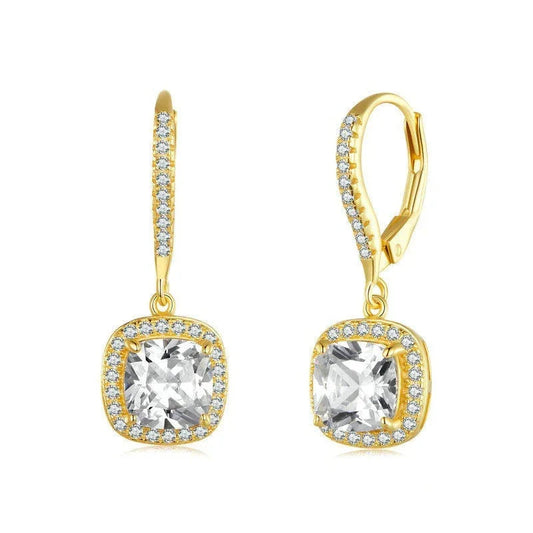 Personalisierte Ohrstecker für Damen aus Sterlingsilber, hell, mit Weißgoldplattierung