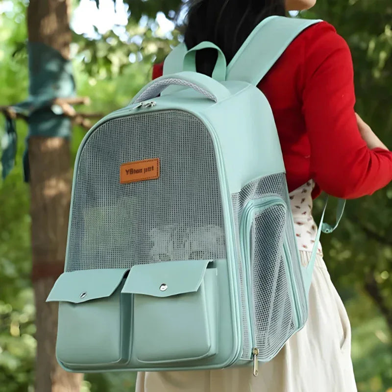 Atmungsaktiver Rucksack mit großem Fassungsvermögen, faltbare Haustiertasche