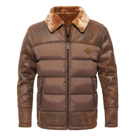 Herrenjacke Herbst & Winter integriert Pelz modisch