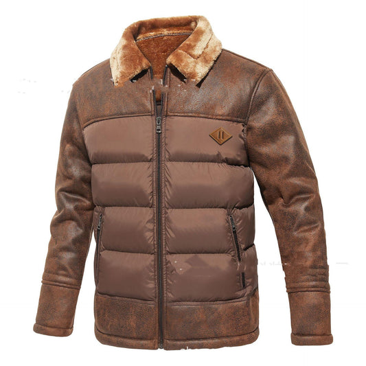Herrenjacke Herbst & Winter integriert Pelz modisch