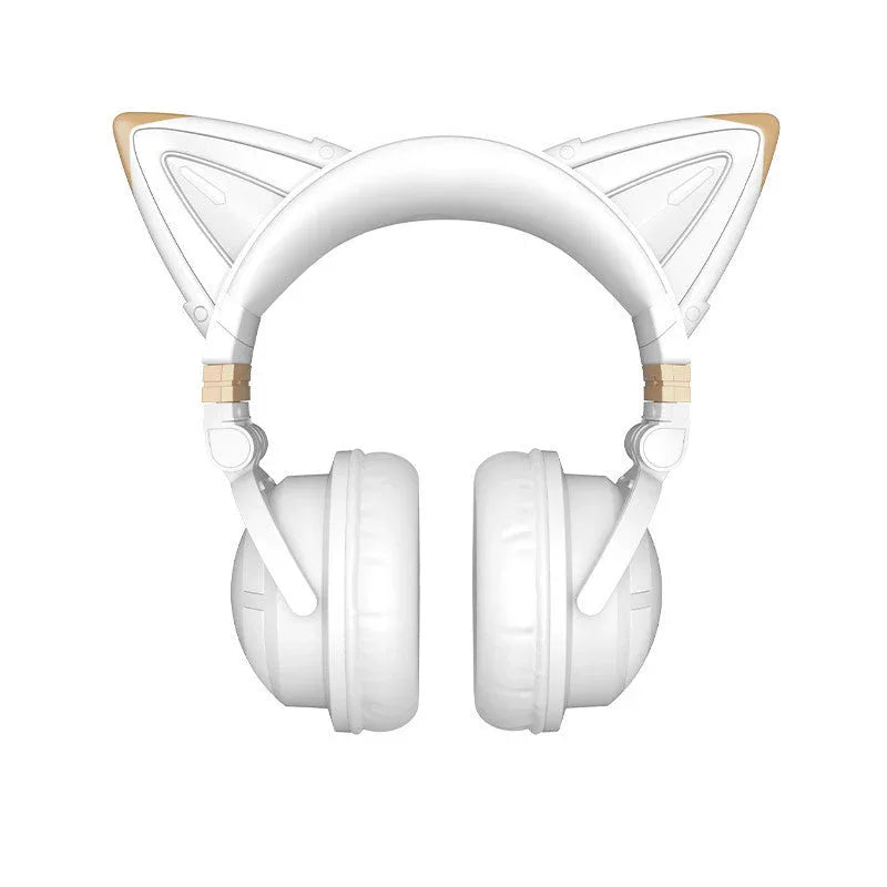 Niedliches kabelloses Gaming-Headset für Mädchen mit Katzenohren und leuchtenden LED-Lichtern