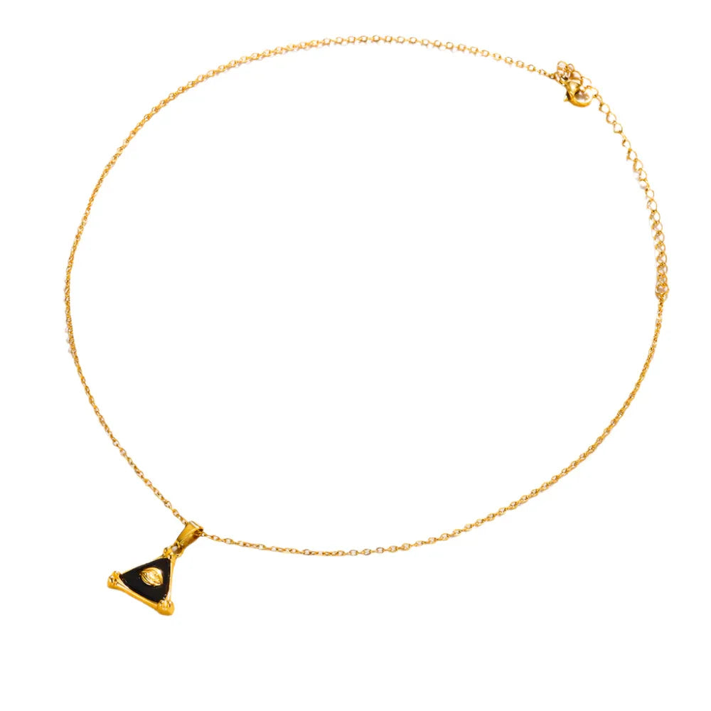 Mode-Dreieck 18K Gold Edelstahl Unisex Halskette