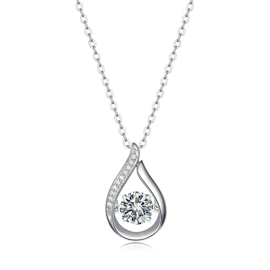 Silber- und Platin-beschichtete Moissanit-Halskette für Damen