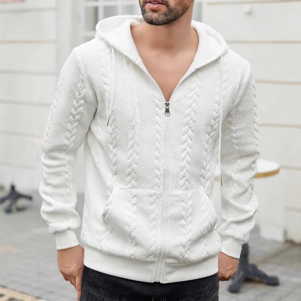 Sudadera casual con capucha, deportiva, de color liso y estampada para hombre