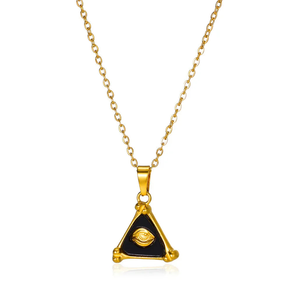 Mode-Dreieck 18K Gold Edelstahl Unisex Halskette