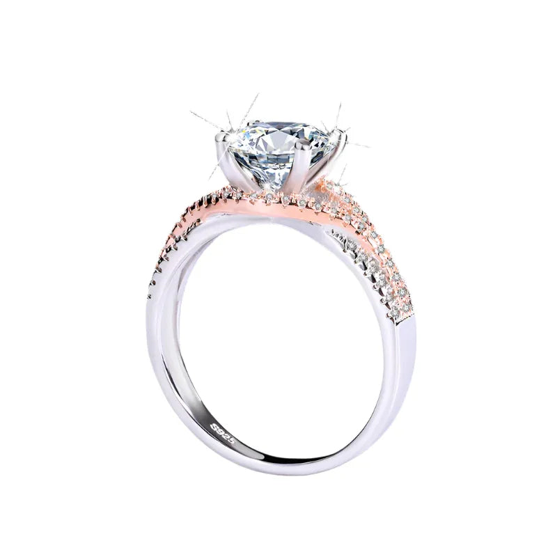 Moissanite Damen Diamant Silberring
