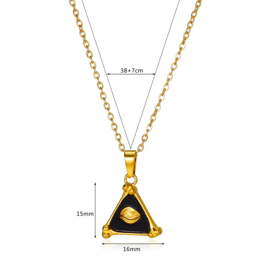 Mode-Dreieck 18K Gold Edelstahl Unisex Halskette