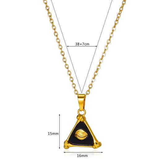 Mode-Dreieck 18K Gold Edelstahl Unisex Halskette