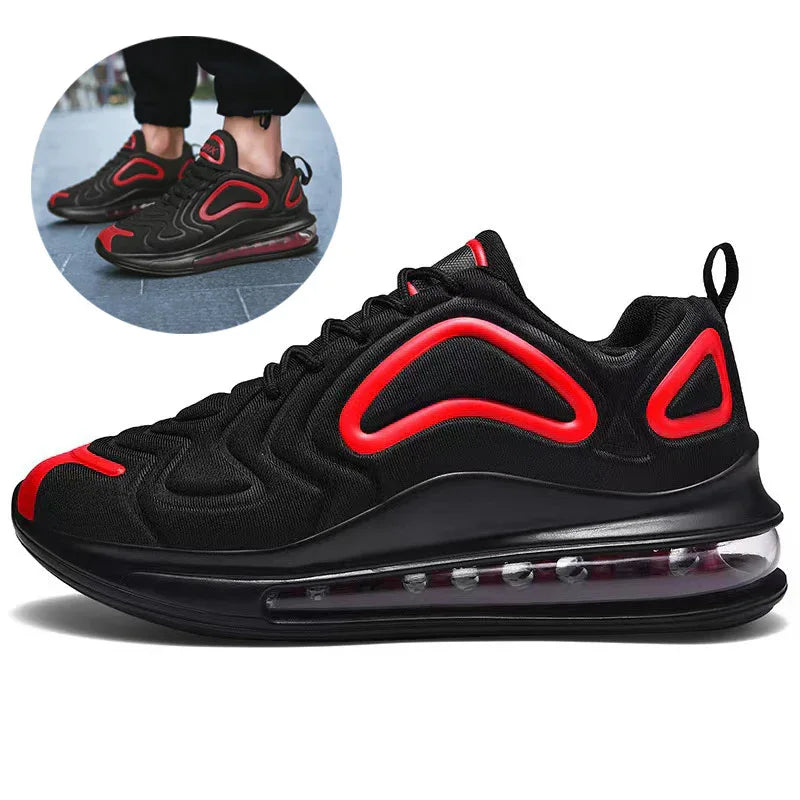 Casual Air Cushion Schwarz Schuhe Herren Outdoor Atmungsaktiv Schnürsenkel Sneakers Laufschuhe Sportschuhe